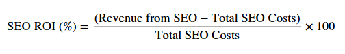 Image of ROI formula for SEO.